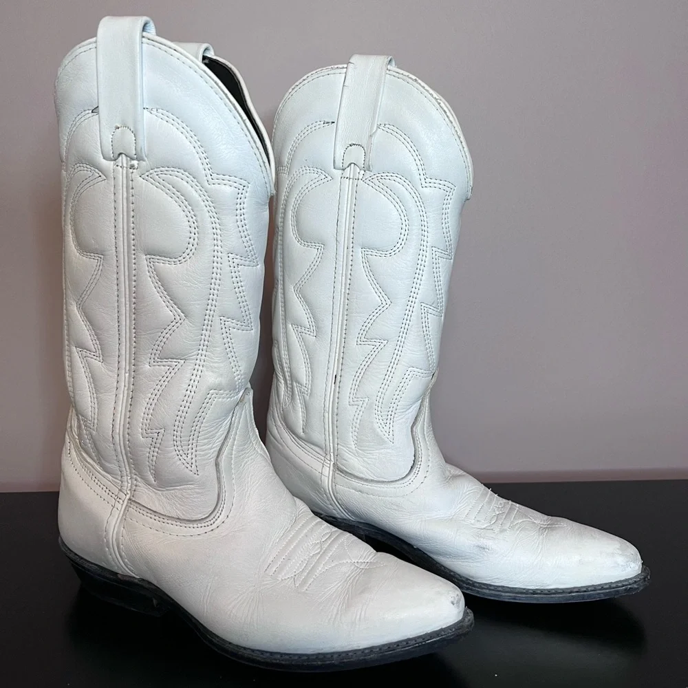 Vittorio Ricci White Cowgirl Boots 6M - Picture 1 of 16